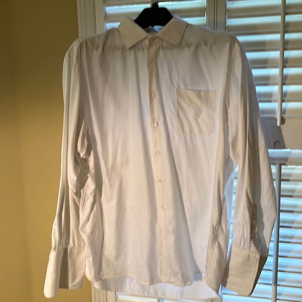 Beautiful cuff link button down Nordstrom 181/2-36 tailored fit dress shirt